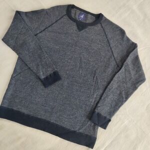 johnnie-O Boggs 100% Extra Fine Merino Wool Crewneck Sweater Large Twilight Blue